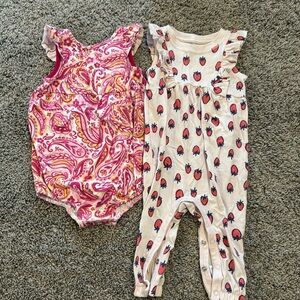 Cat & Jack 3-6 month girls pink one piece set